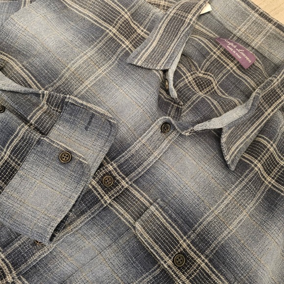 Ralph Lauren Made in Italy Plaid Flannel Shirt Men's XL Long Sleeve Blue - Picture 1 of 8